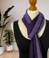 This Unisex Purple Striped Scarf Is the Perfect Piece of Affordable And Ethical Fashion. Handwoven In Egypt In Ladies Social Enterprise Weaving Cooperative.